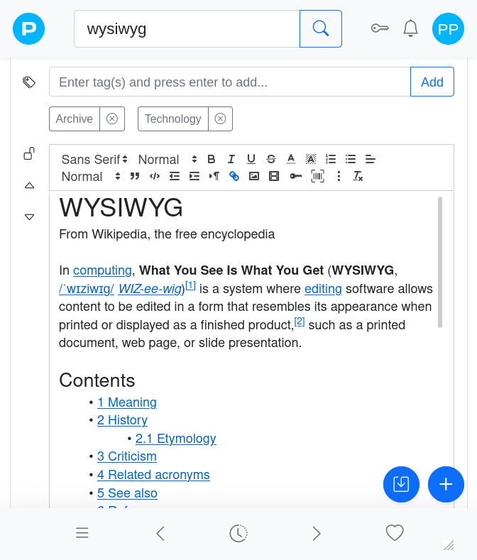 Passfindr uses Quilljs, a free, open source WYSIWYG editor